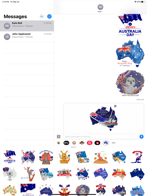 Screenshot #6 pour Australia Day Stickers