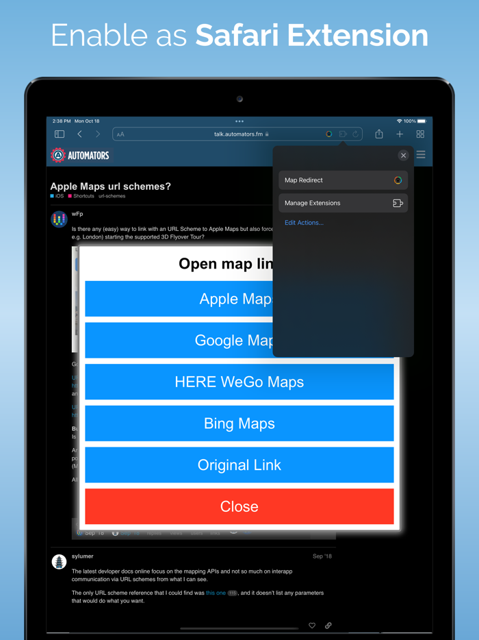 Map Redirect for Map Links