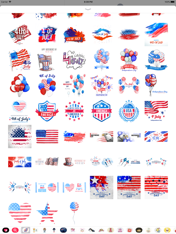 4th of July - Watercolor Pack iPad screenshot 4 - Stickers app