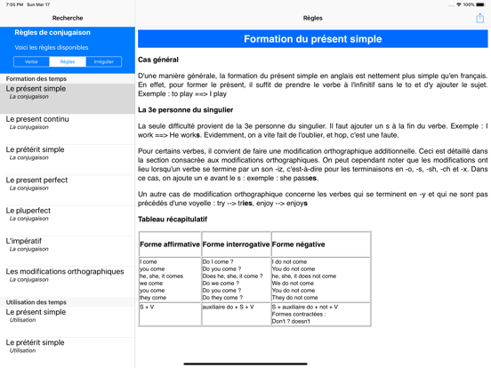 The Conjugator iPad screenshot 5 - Reference app