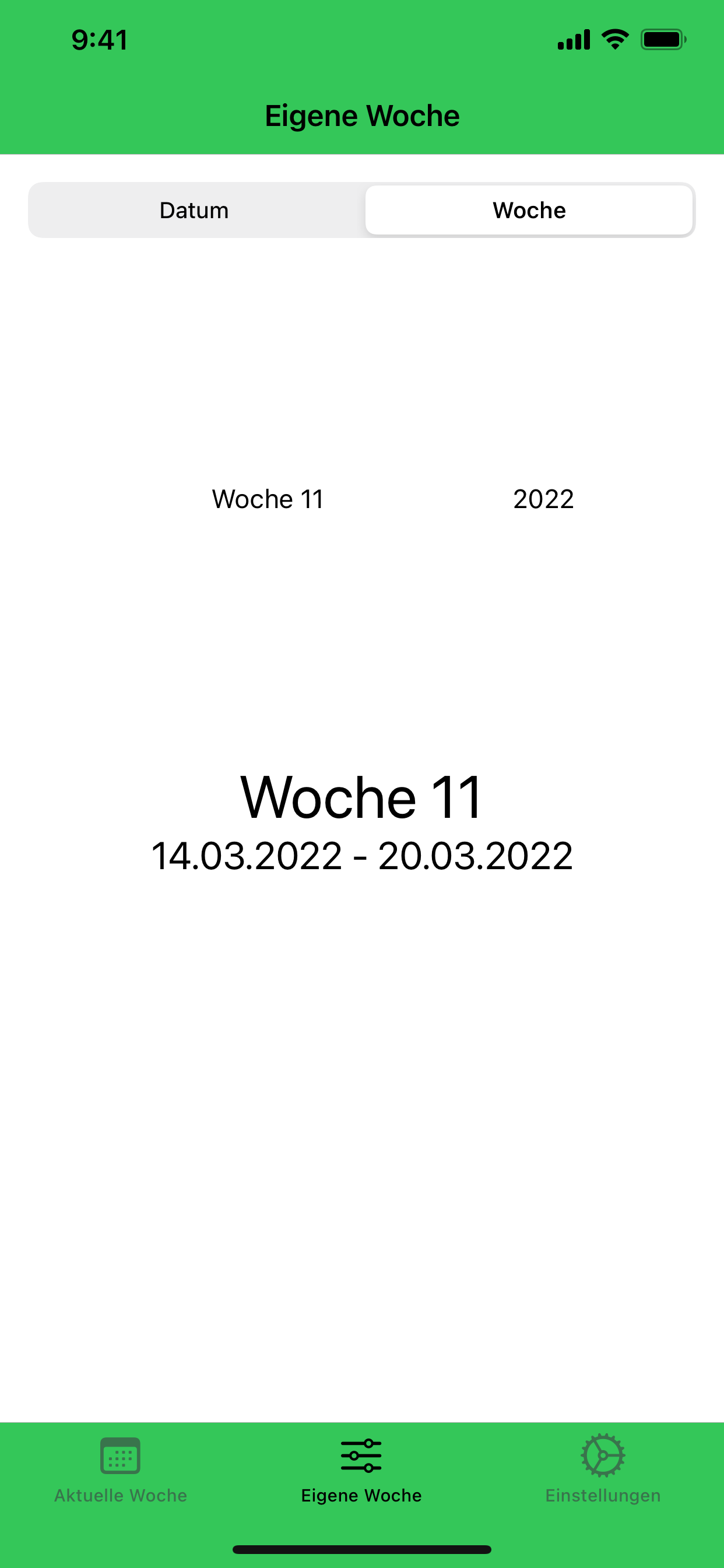 Aktuelle Kalenderwoche