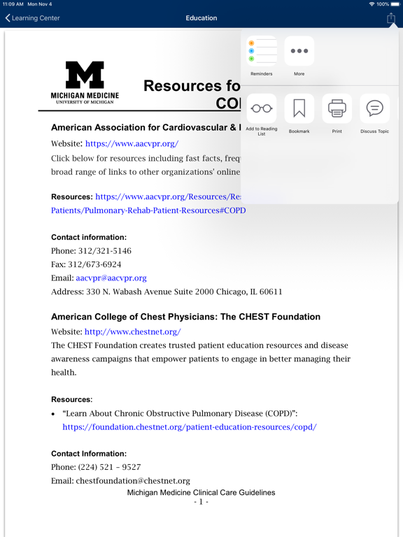 COPD Manager iPad screenshot