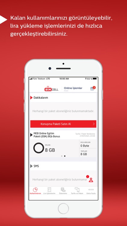 Bimcell Online İşlemler