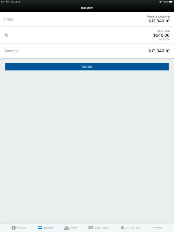 Oregon State Credit Union iPad screenshot 4 - Finance app