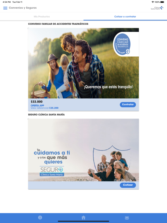 Clínica Santa María iPad screenshot 7 - Medical app