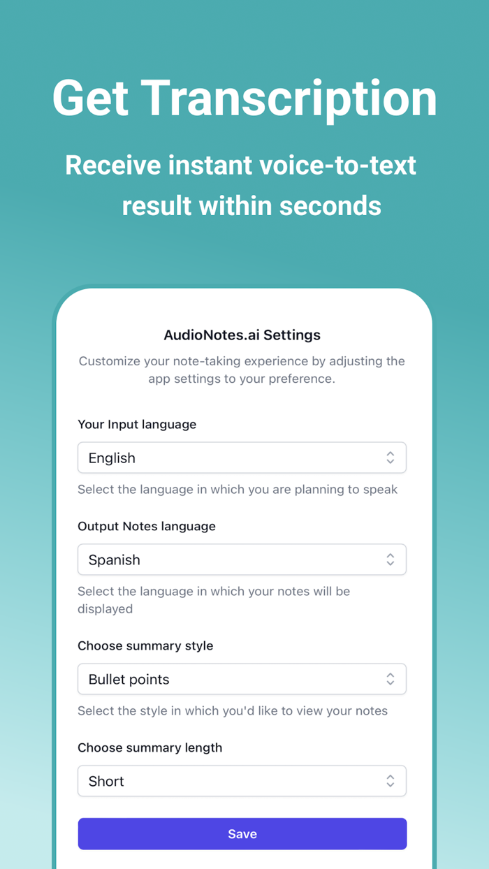 AudioNotes Speech To Text