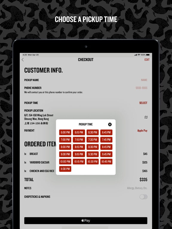 Yardbird HK iPad screenshot 4 - Food & Drink app