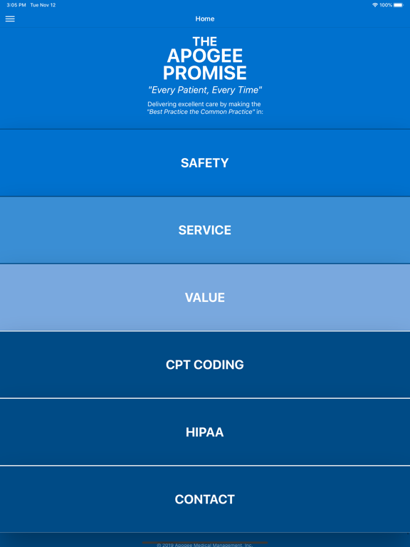 Apogee BlueBook iPad screenshot 2 - Medical app