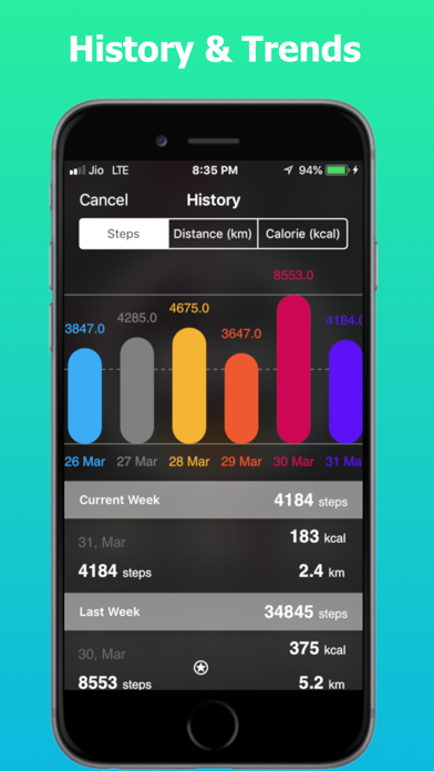Steps Burn Pedometer Screenshot