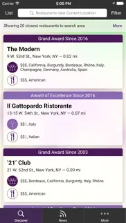 restaurant awards iphone screenshot 2