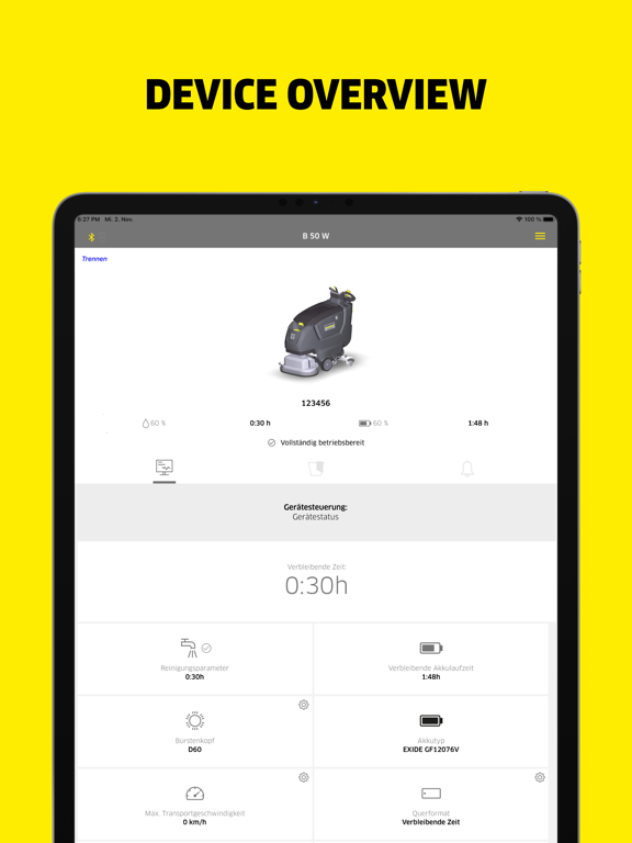 Kärcher Machine connect iPad screenshot 3 - Productivity app