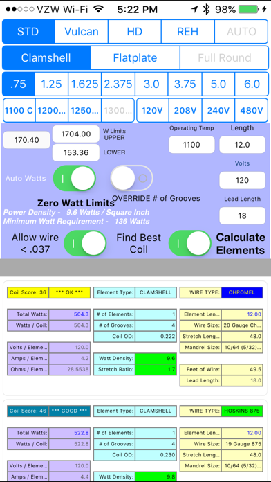 Screenshot #1 pour Heating Element Calculator