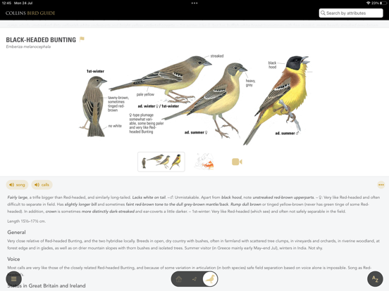 Collins Bird Guide iPad app afbeelding 3