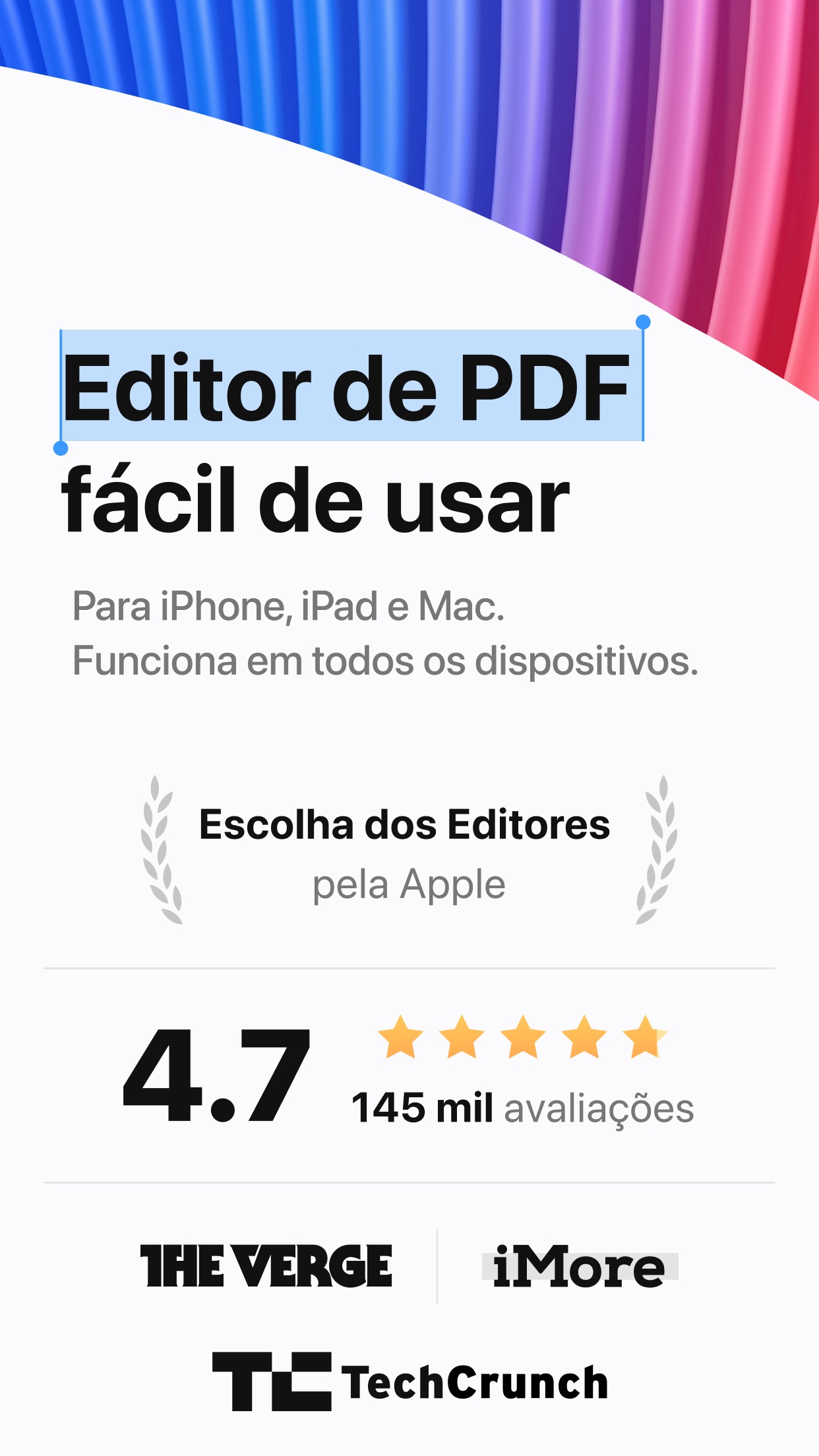 Screenshot do app PDF Expert: leitor de arquivos