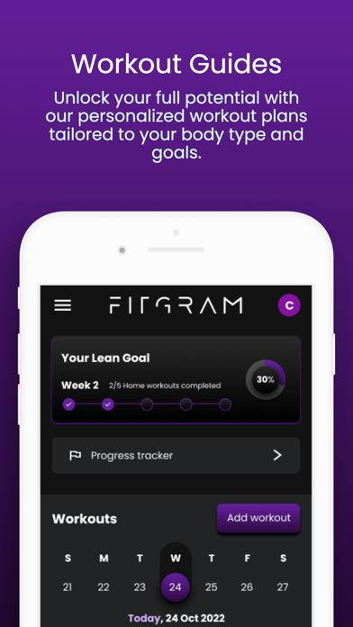 Fitgram. Screenshot