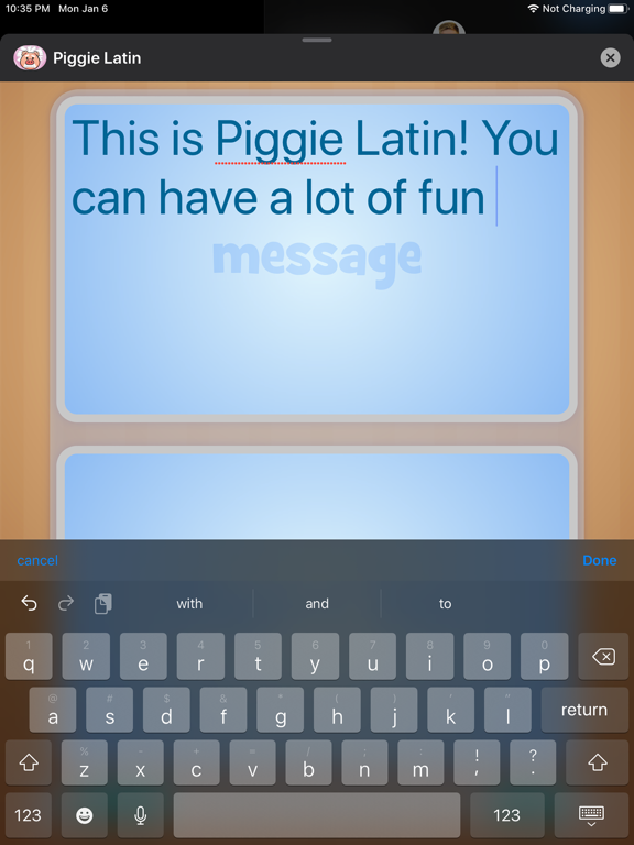 Screenshot #5 pour Piggie Latin