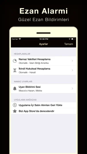Namaz Vakitleri - Ezan Alarmi iPhone Ekran Görüntüsü 2
