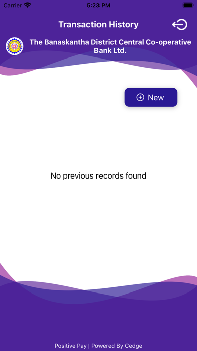 BANAS BANK Positive Pay Screenshot