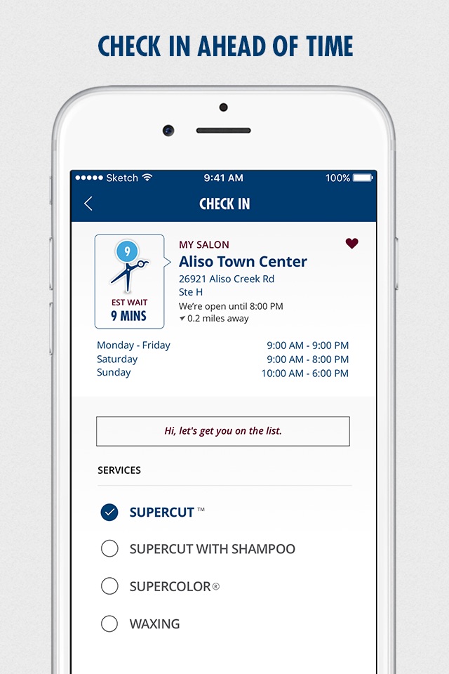 Supercuts Hair Salon Check-in screenshot 2