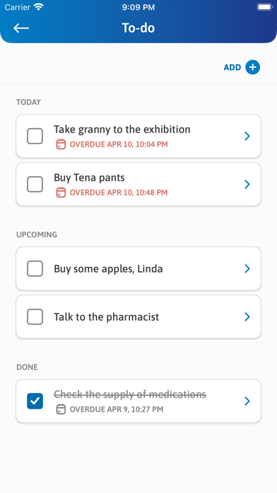 TENA SmartCare Family Care Screenshot