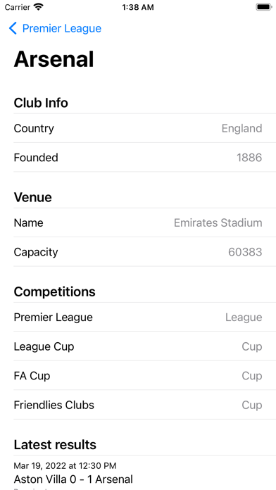 Gaffer - Football Scores Screenshot