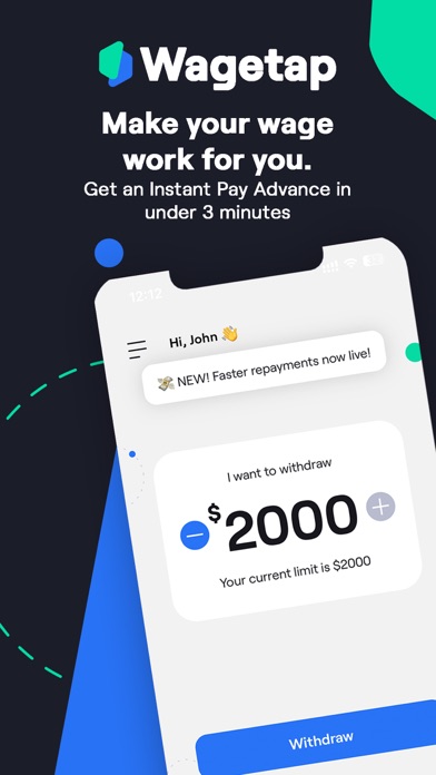 Wagetap: Instant Cash Advance Screenshot