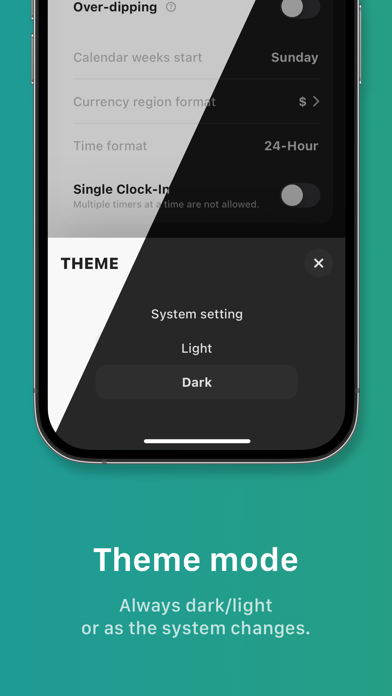 Tiny Hours Tracker, Time Clock Screenshot