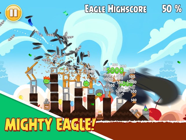 Angry Birds - Choose the Mighty Eagle from the bar along the top
