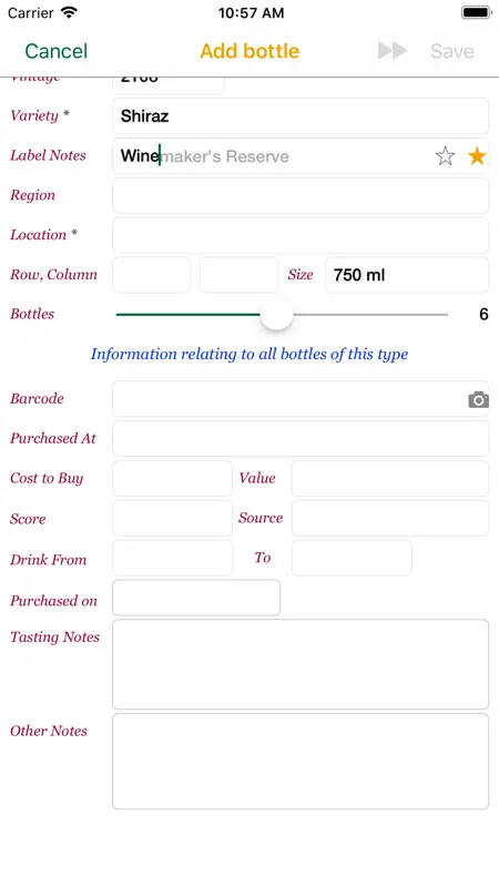 Personal Wine Cellar Database screenshot 9 of 10