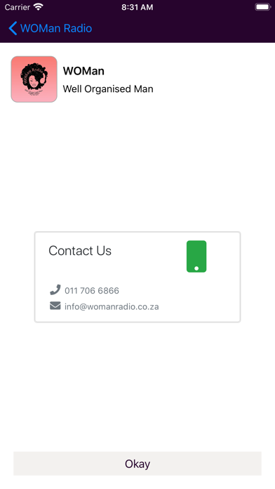 WOMan Radio Screenshot