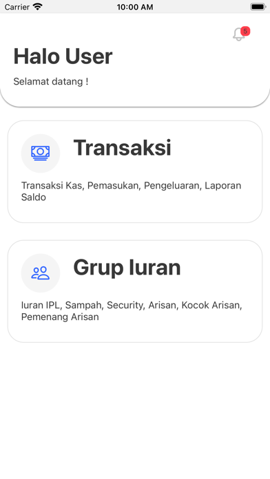 Cash Book & Contribution Screenshot