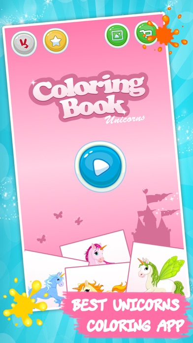 Coloring book Unicorn & Horses Screenshot