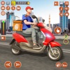 Pizza Food Delivery Bike Guy icon