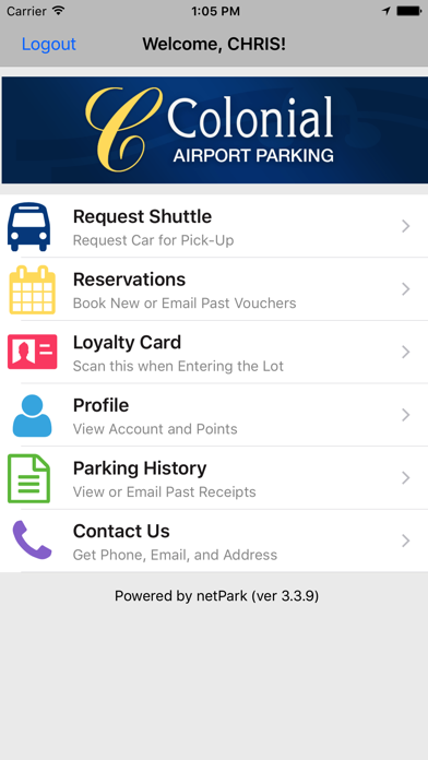 Colonial Airport Parking Screenshot