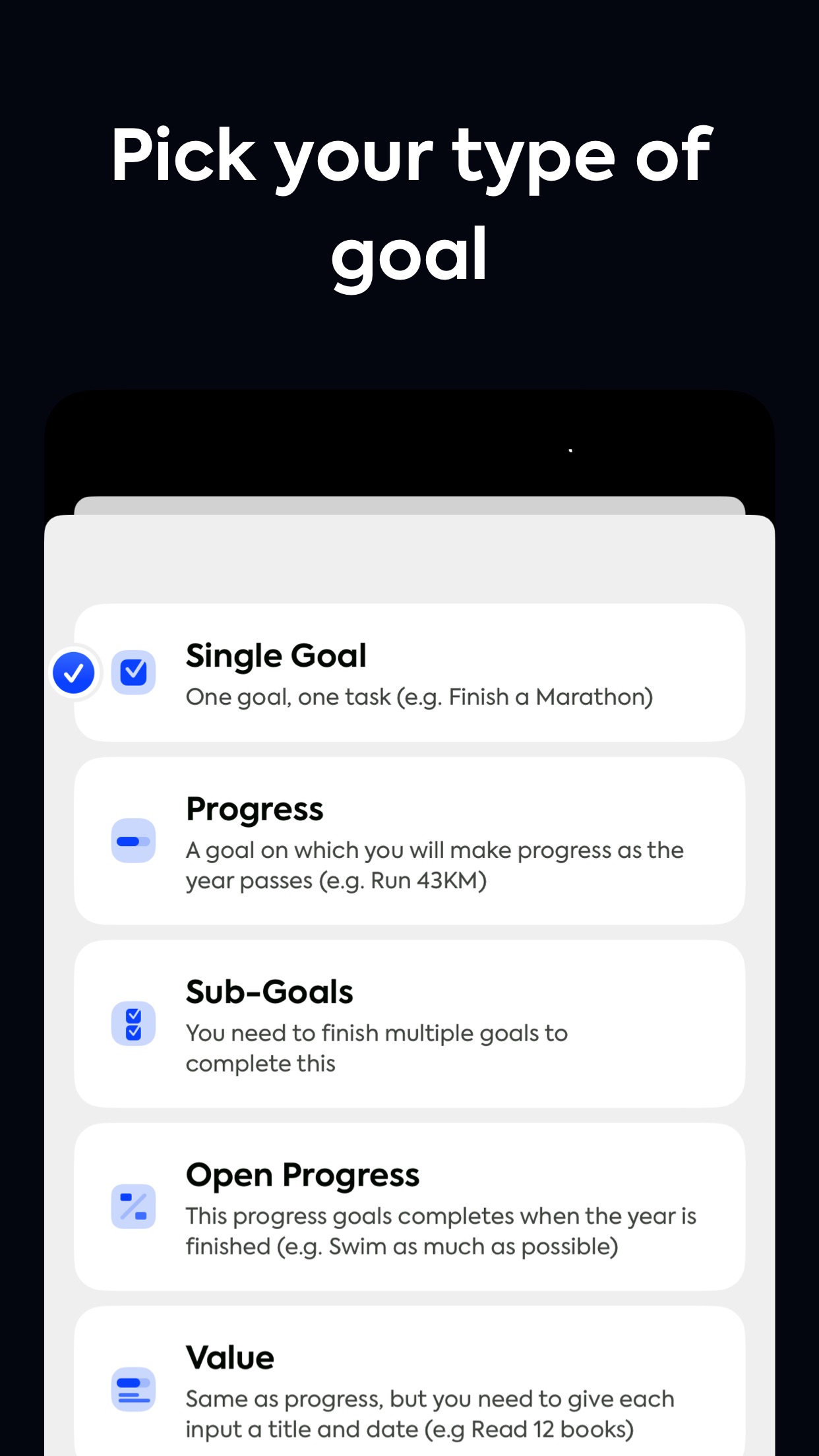 Screenshot do app Gola: Goal Tracker