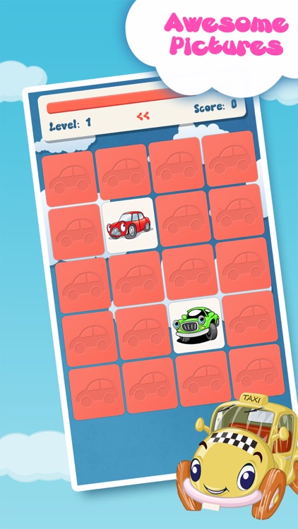 Matching family game: Cars