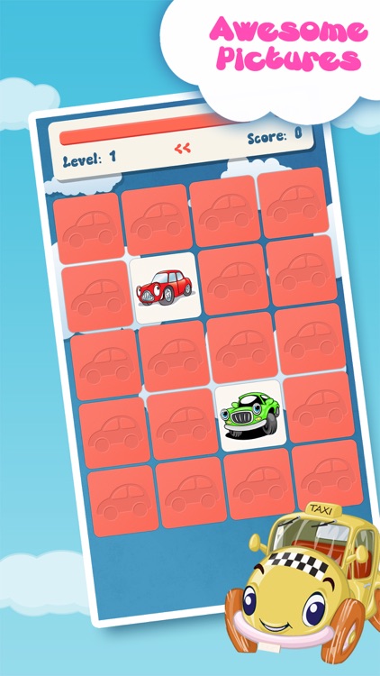 Matching family game: Cars