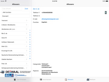 Scheepvaarttelefoongids iPad screenshot