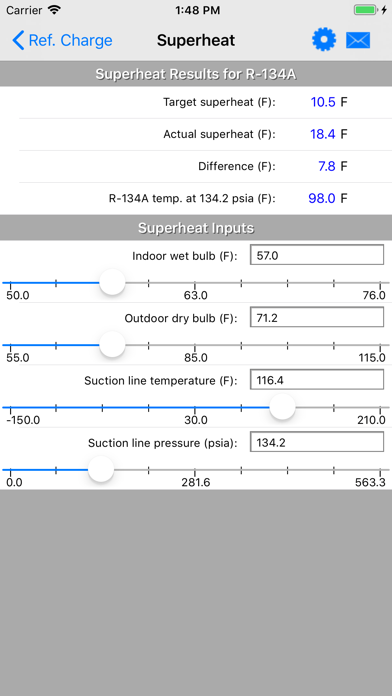 HVAC RefCharge Screenshot