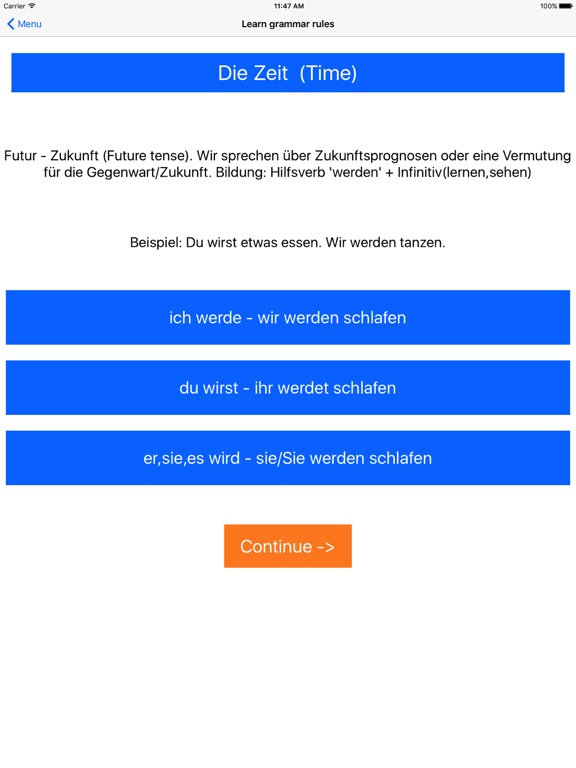 Screenshot #6 pour German exercises, test grammar