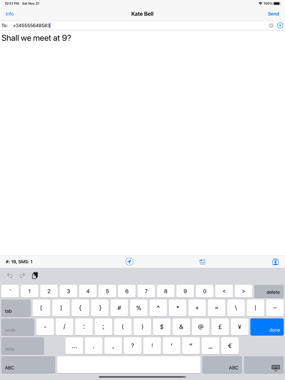 SMS touch iPad app afbeelding 1