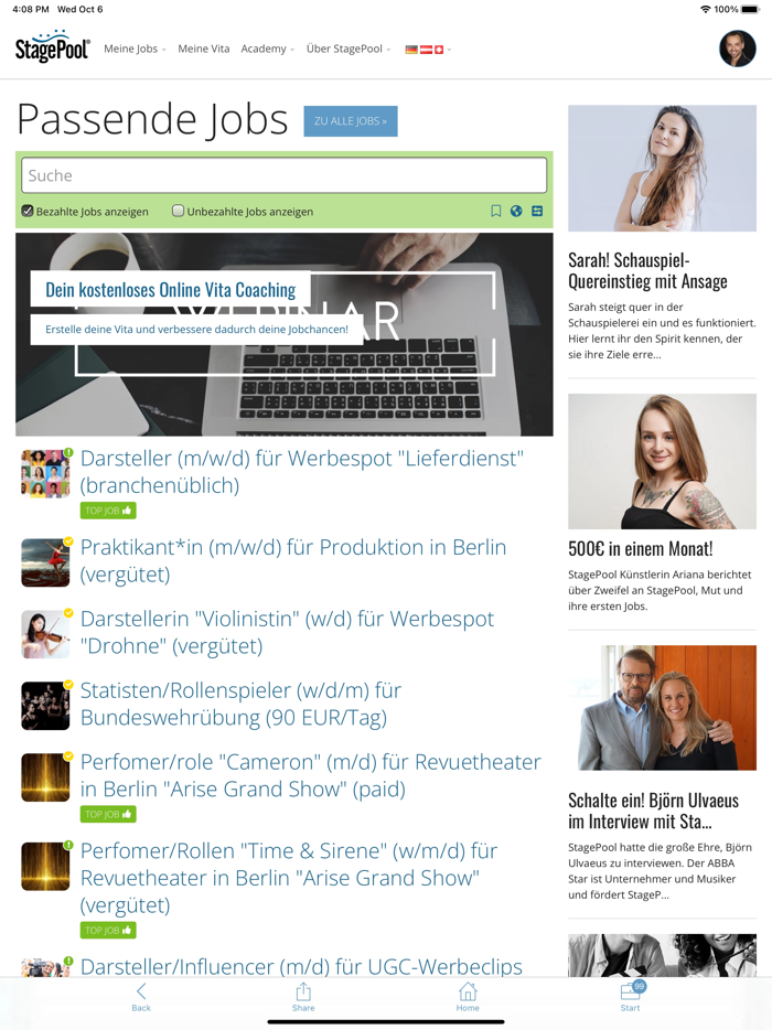 StagePool Auditions and Castings