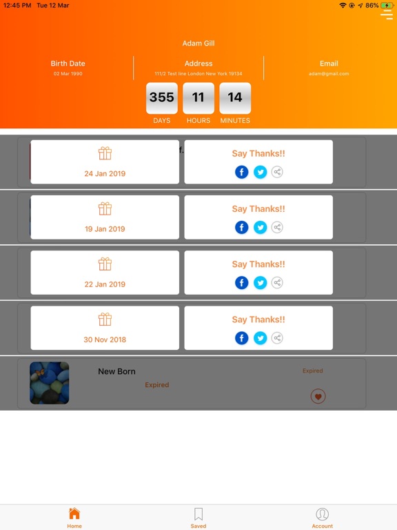 Happy Birthday 2 Me iPad screenshot 3 - Business app