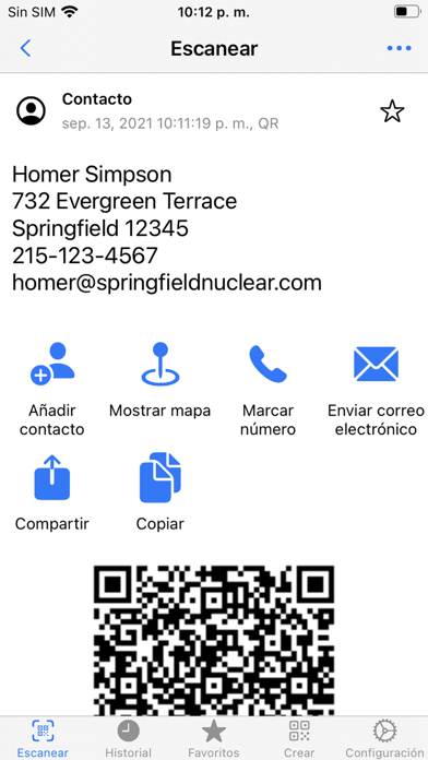 Lector códigos QR y barras +
