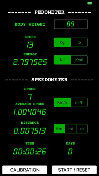 Pedometer and Speedometer