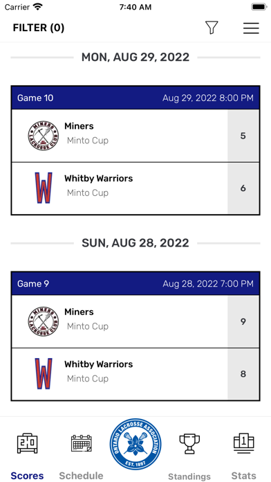 Ontario Lacrosse Association Screenshot