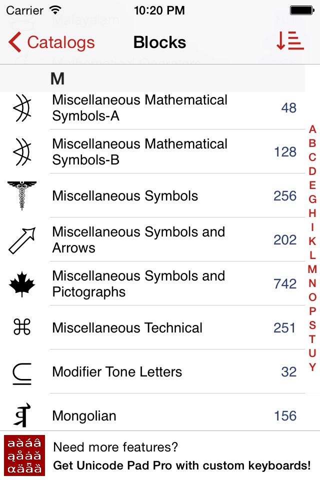 Unicode Pad Express screenshot 2