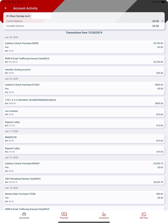 CentralCCU iPad screenshot 3 - Finance app