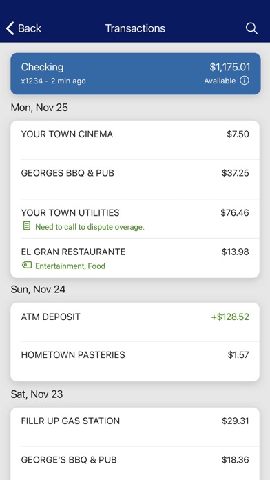 Horatio State Bank Screenshot