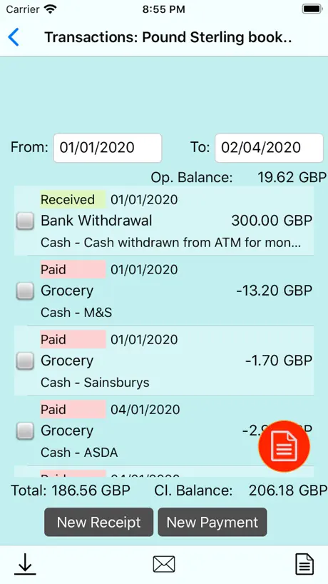 Pocket CashBook